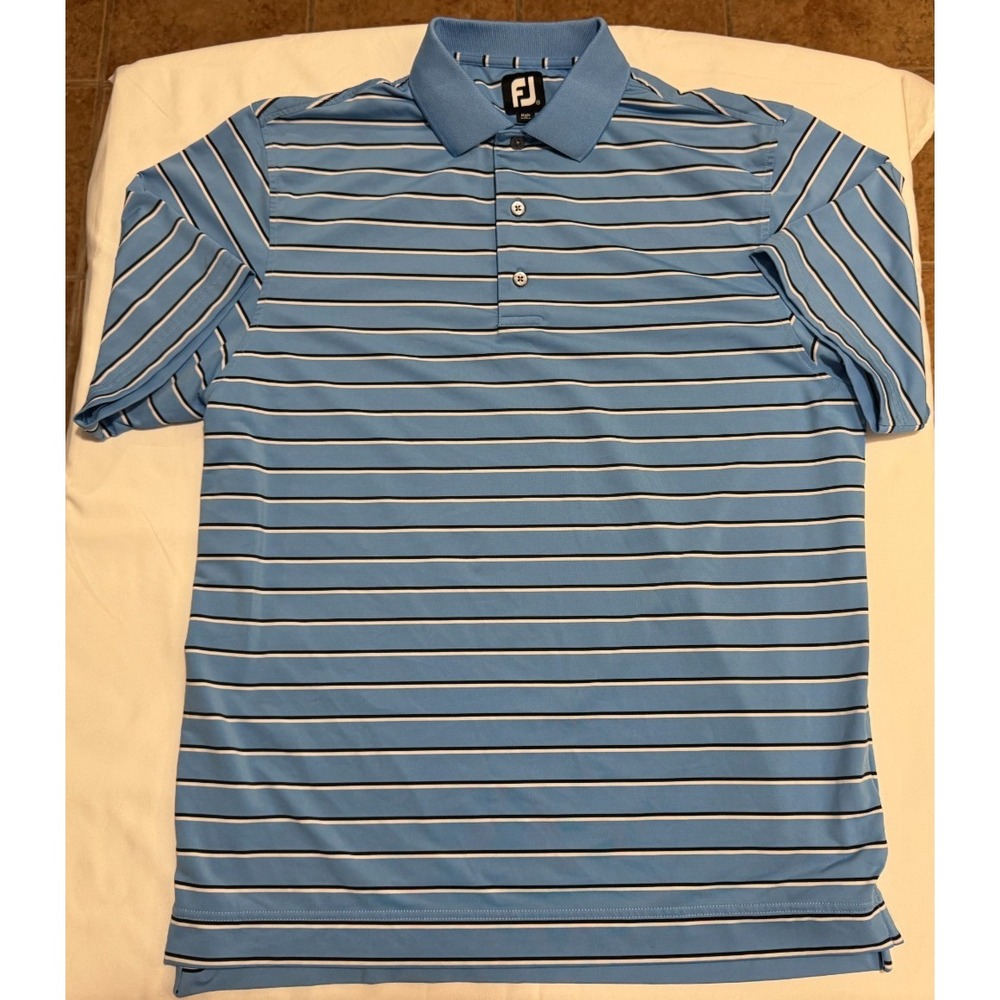 Foot Joy Men's Golf Polo Shirt - Blue - Size L? - 88% Polyester 12% Spandex